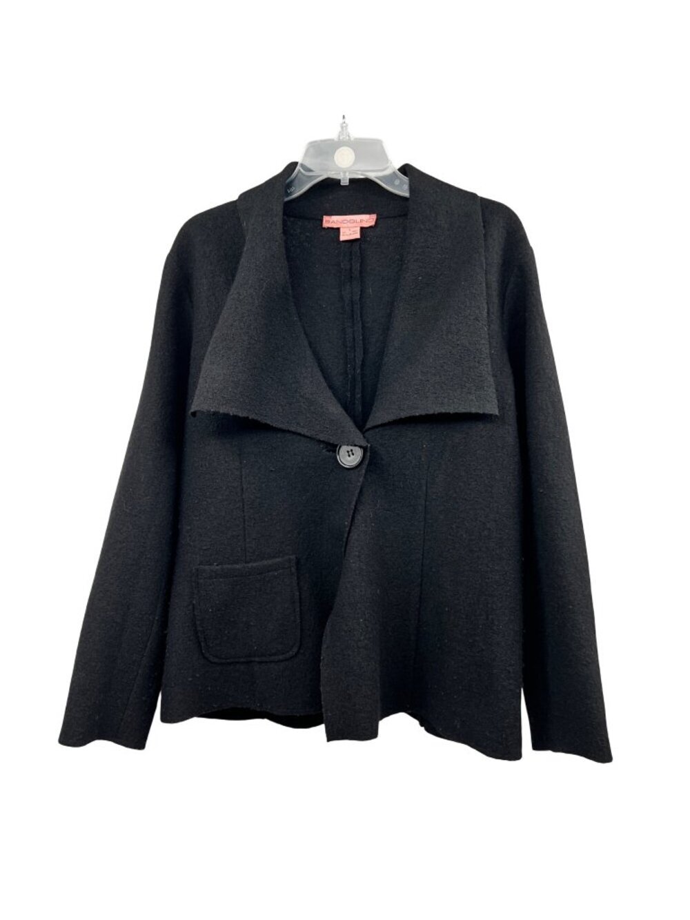 BANDOLINO Womens Wool Blazer Jacket Single Button Black Size Large